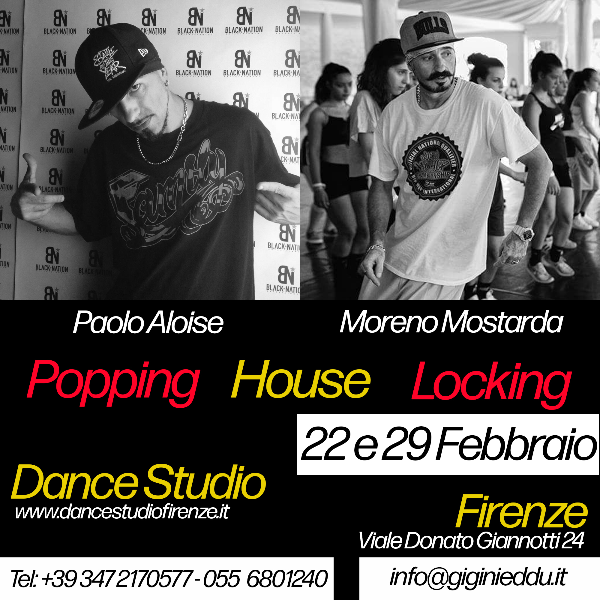 Stage di Popping, Locking & House con Moreno Mostarda e Paolo a Firenze